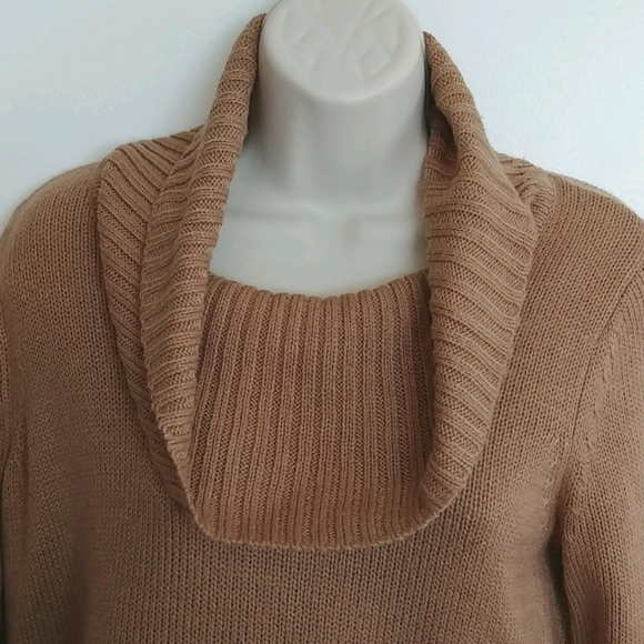 🆕NWOT Cowlneck Sweater Dress Tan - Picture 2 of 6
